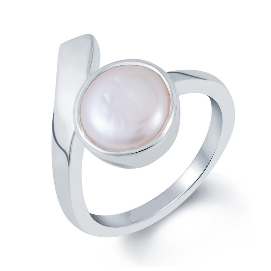14KT White Gold 12mm Paspaley South Sea Pearl Modern Ring – LSJ