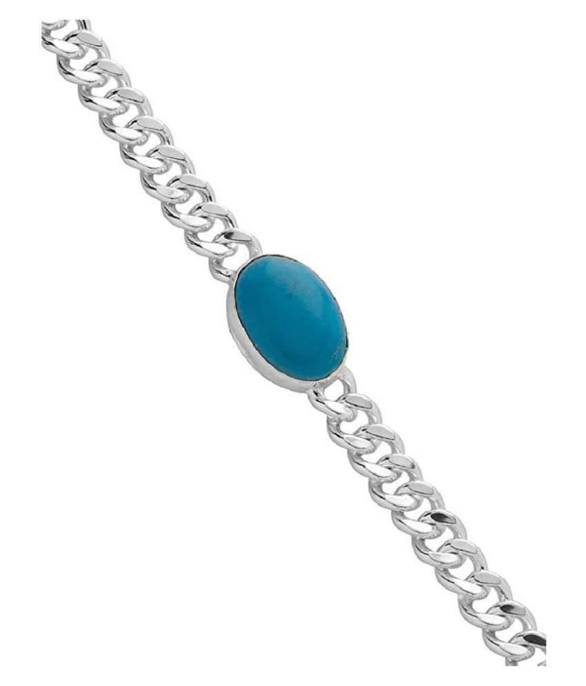 Attractive Salman Khan Turquoise Bracelet for Men & boys Silver Chain  Bracelet